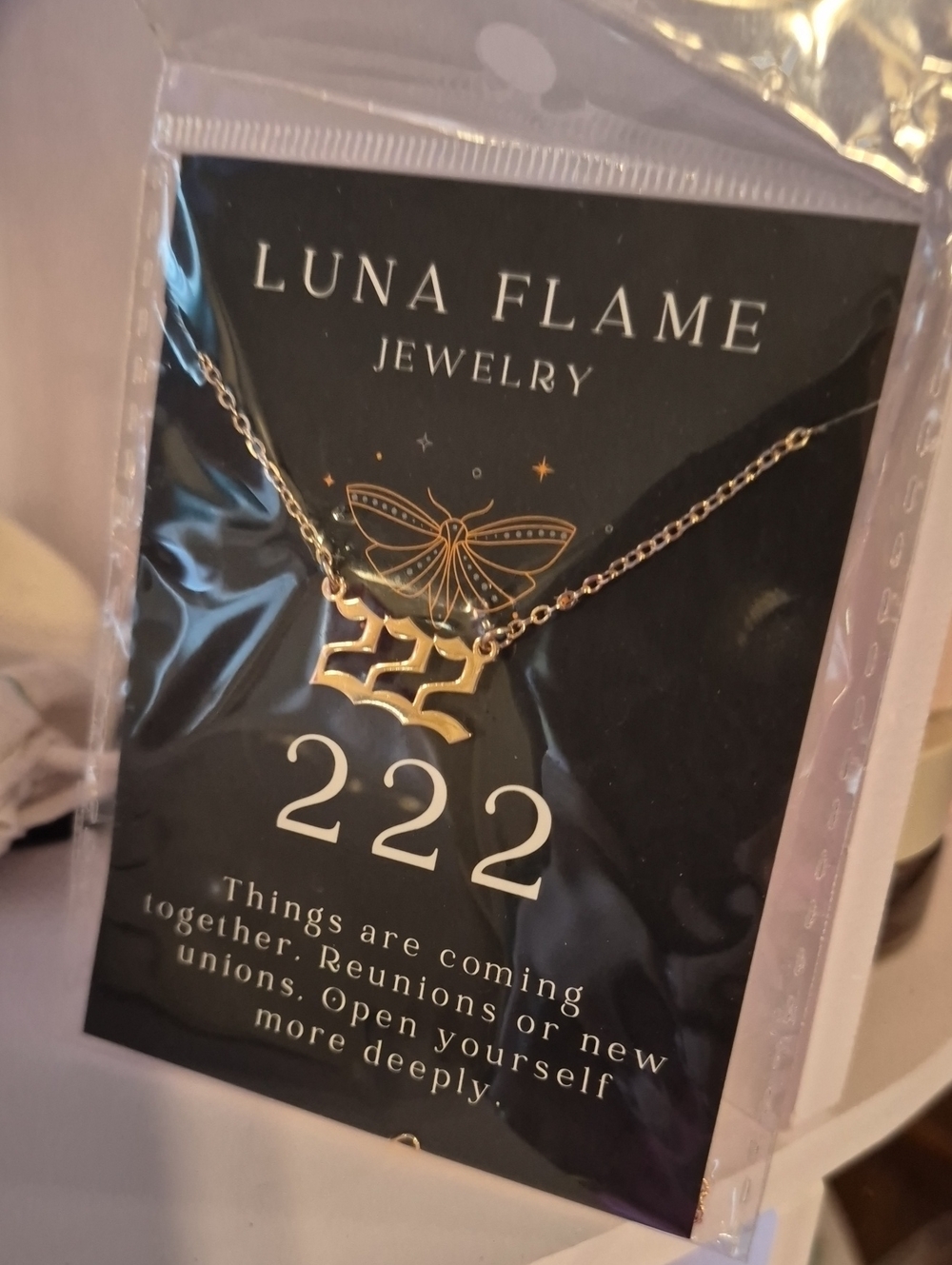 222 Gold Number Necklace